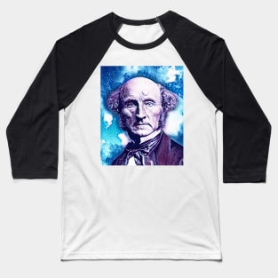 John Stuart Mill Snowy Portrait | John Stuart Mill Artwork 12 Baseball T-Shirt